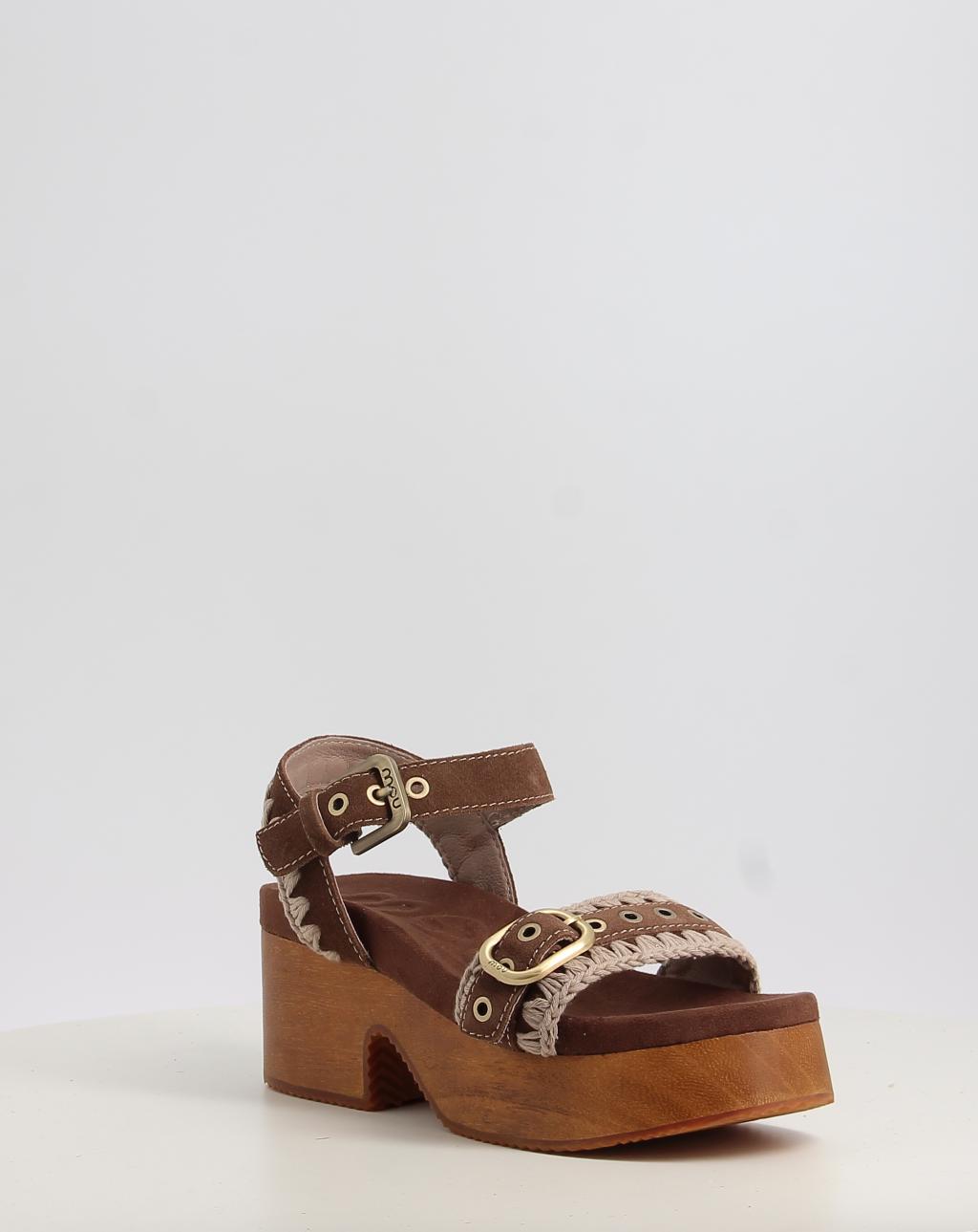 HIGH HEEL WOOD CLOG BUCKLE