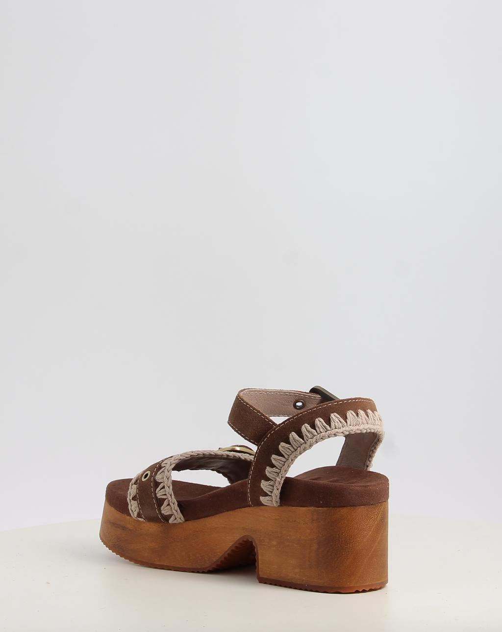 HIGH HEEL WOOD CLOG BUCKLE