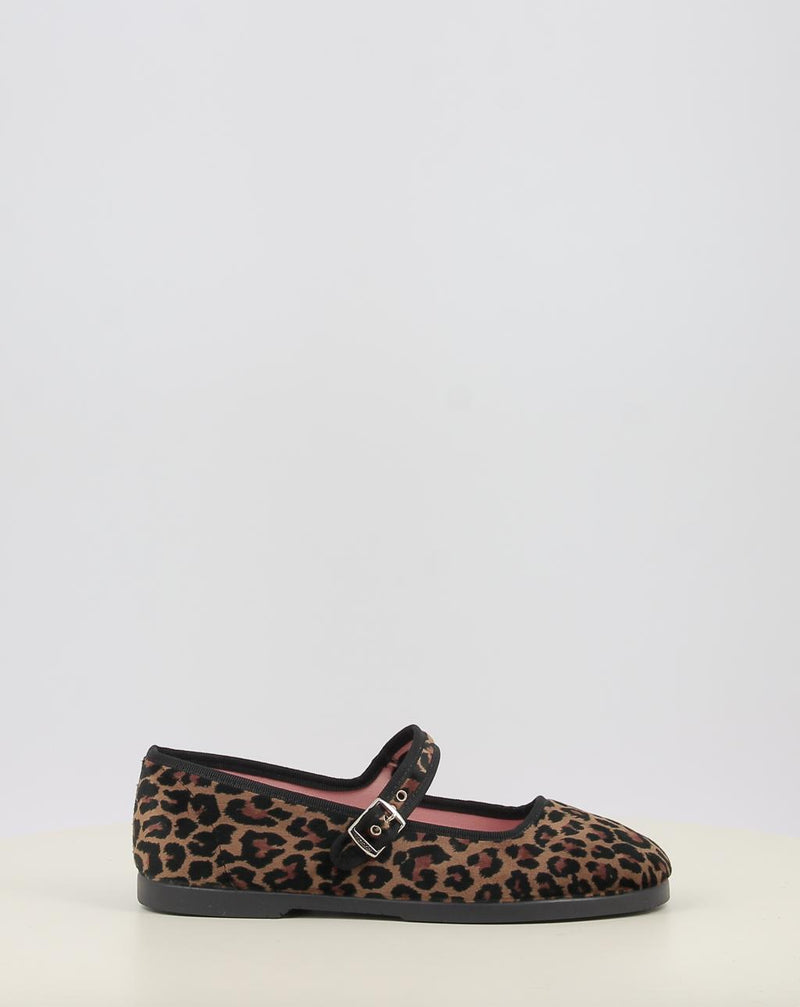 Bailarinas VICTORIA GONG-FU BAILARINA TERCIOPELO ANIMAL PRINT & HEBILLA1080117 animal print
